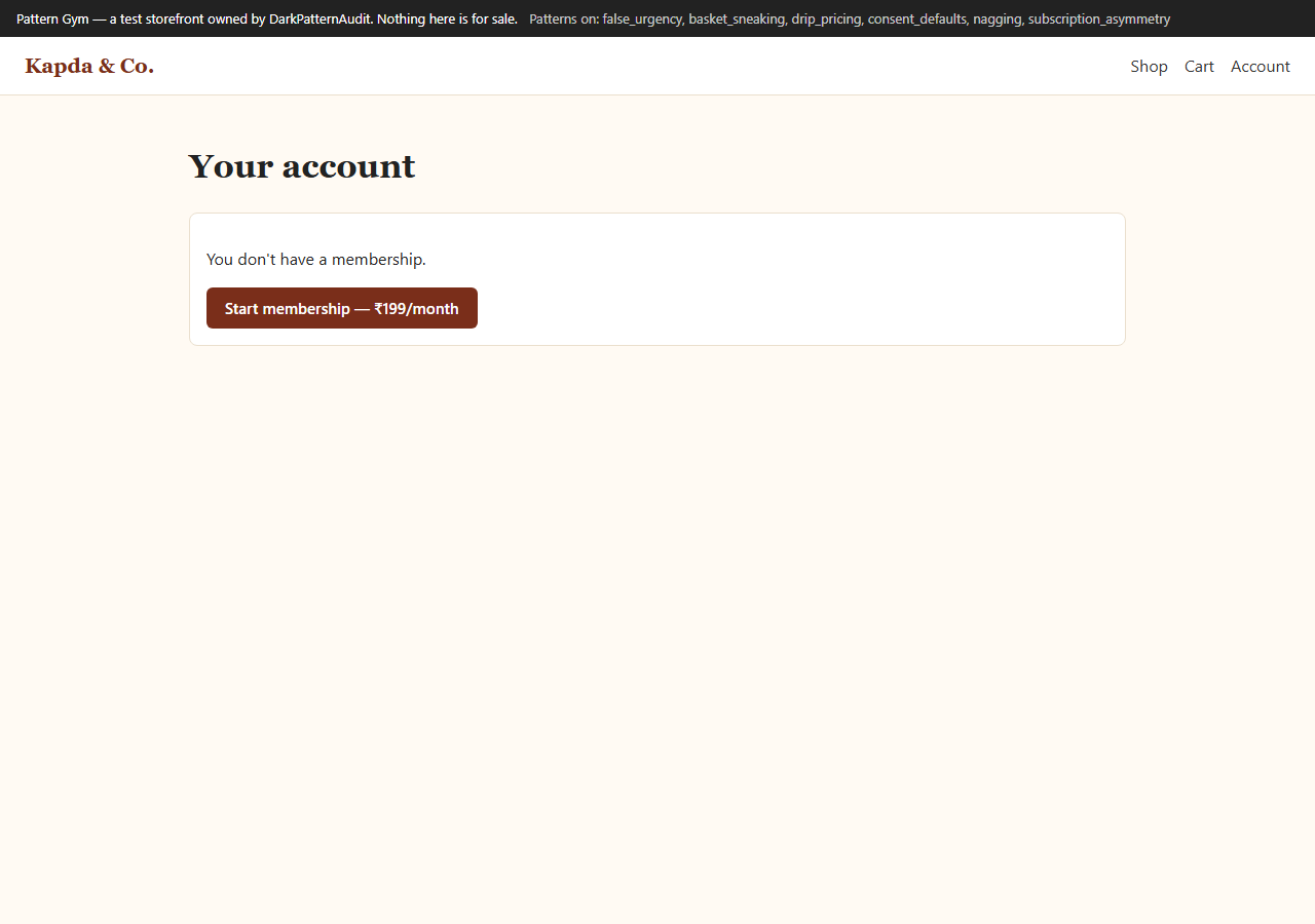 subscription: account page